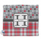 Red & Gray Dots and Plaid Security Blanket - Front View