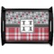 Red & Gray Dots and Plaid Serving Tray Black Large - Main