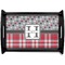 Red & Gray Dots and Plaid Serving Tray Black Small - Main