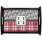 Red & Gray Dots and Plaid Wooden Tray (Personalized)