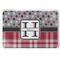 Red & Gray Dots and Plaid Serving Tray (Personalized)