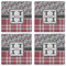 Red & Gray Dots and Plaid Set of 4 Sandstone Coasters - See All 4 View
