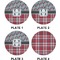 Red & Gray Dots and Plaid Set of Appetizer / Dessert Plates (Approval)
