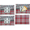 Red & Gray Dots and Plaid Set of Rectangular Appetizer / Dessert Plates