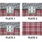 Red & Gray Dots and Plaid Set of Rectangular Appetizer / Dessert Plates (Approval)