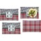 Red & Gray Dots and Plaid Set of Rectangular Dinner Plates