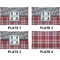 Red & Gray Dots and Plaid Set of Rectangular Dinner Plates (Approval)