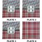 Red & Gray Dots and Plaid Set of Square Dinner Plates (Approval)
