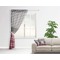 Red & Gray Dots and Plaid Sheer Curtain With Window and Rod - in Room Matching Pillow