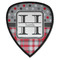 Red & Gray Dots and Plaid Shield Patch