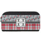 Red & Gray Dots and Plaid Shoe Bags - FRONT