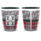 Red & Gray Dots and Plaid Shot Glass - Two Tone - APPROVAL