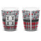 Red & Gray Dots and Plaid Shot Glass - White - APPROVAL