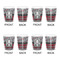 Red & Gray Dots and Plaid Shot Glass - White - Set of 4 - APPROVAL