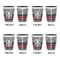 Red & Gray Dots and Plaid Shot Glassess - Two Tone - Set of 4 - APPROVAL