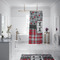 Red & Gray Dots and Plaid Shower Curtain - 70"x83"