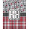 Red & Gray Dots and Plaid Shower Curtain 70x90