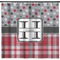 Red & Gray Dots and Plaid Shower Curtain (Personalized)