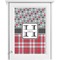 Red & Gray Dots and Plaid Single White Cabinet Decal