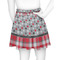 Red & Gray Dots and Plaid Skater Skirt - Back