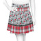 Red & Gray Dots and Plaid Skater Skirt - Front