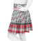 Red & Gray Dots and Plaid Skater Skirt - Side