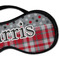 Red & Gray Dots and Plaid Sleeping Eye Mask - DETAIL Large