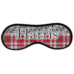 Red & Gray Dots and Plaid Sleeping Eye Masks - Large (Personalized)