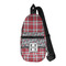 Red & Gray Dots and Plaid Sling Bag - Front View