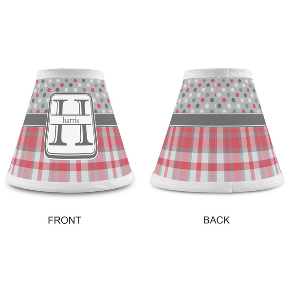 Red & Gray Dots and Plaid Small Chandelier Lamp - Approval