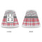 Red & Gray Dots and Plaid Small Chandelier Lamp - Approval