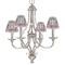 Red & Gray Dots and Plaid Small Chandelier Shade - LIFESTYLE (on chandelier)