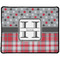 Red & Gray Dots and Plaid Large Gaming Mouse Pad - 12.5" x 10" (Personalized)