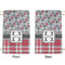 Red & Gray Dots and Plaid Small Laundry Bag - Front & Back View