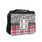 Red & Gray Dots and Plaid Small Travel Bag - FRONT