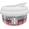 Red & Gray Dots and Plaid Snack Container (Personalized)