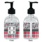 Red & Gray Dots and Plaid Glass Soap/Lotion Dispenser - Approval