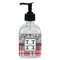 Red & Gray Dots and Plaid Soap/Lotion Dispenser (Glass)