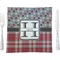 Red & Gray Dots and Plaid Square Dinner Plate