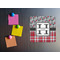 Red & Gray Dots and Plaid Square Fridge Magnet - LIFESTYLE