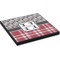Red & Gray Dots and Plaid Square Table Top (Angle Shot)