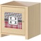Red & Gray Dots and Plaid Square Wall Decal on Wooden Cabinet
