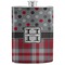 Red & Gray Dots and Plaid Stainless Steel Flask