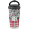 Red & Gray Dots and Plaid Stainless Steel Travel Cup