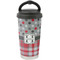 Red & Gray Dots and Plaid Stainless Steel Coffee Tumbler (Personalized)
