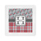 Red & Gray Dots and Plaid Cocktail Napkins (Personalized)