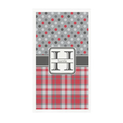 Red & Gray Dots and Plaid Guest Towels - Full Color - Standard (Personalized)