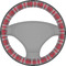 Red & Gray Dots and Plaid Steering Wheel Cover