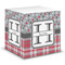 Red & Gray Dots and Plaid Note Cube