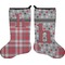 Red & Gray Dots and Plaid Holiday Stocking - Double-Sided - Neoprene (Personalized)